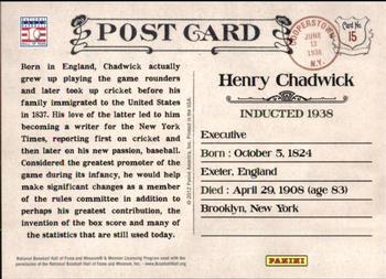 2012 Panini Cooperstown - Bronze History #15 Henry Chadwick Back