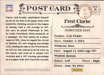 2012 Panini Cooperstown - Bronze History #19 Fred Clarke Back