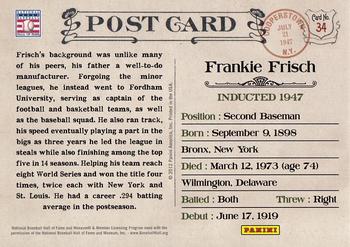 2012 Panini Cooperstown - Bronze History #34 Frankie Frisch Back