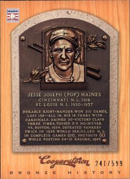 2012 Panini Cooperstown - Bronze History #38 Jesse Haines Front
