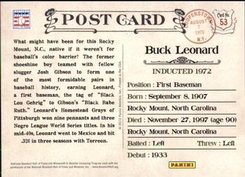 2012 Panini Cooperstown - Bronze History #53 Buck Leonard Back