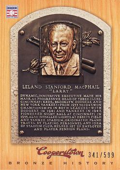 2012 Panini Cooperstown - Bronze History #56 Larry MacPhail Front