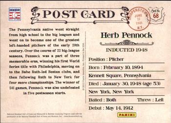 2012 Panini Cooperstown - Bronze History #68 Herb Pennock Back