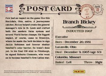 2012 Panini Cooperstown - Bronze History #72 Branch Rickey Back