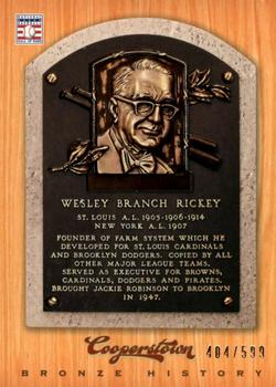 2012 Panini Cooperstown - Bronze History #72 Branch Rickey Front