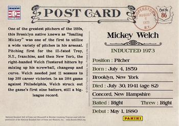 2012 Panini Cooperstown - Bronze History #86 Mickey Welch Back