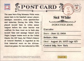 2012 Panini Cooperstown - Bronze History #87 Sol White Back