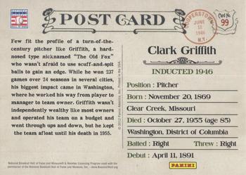 2012 Panini Cooperstown - Bronze History #99 Clark Griffith Back