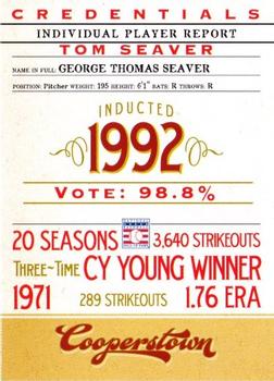 2012 Panini Cooperstown - Credentials #1 Tom Seaver Front