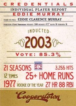 2012 Panini Cooperstown - Credentials #3 Eddie Murray Front
