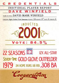 2012 Panini Cooperstown - Credentials #8 Dave Winfield Front