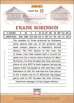 2012 Panini Cooperstown - Credentials #11 Frank Robinson Back