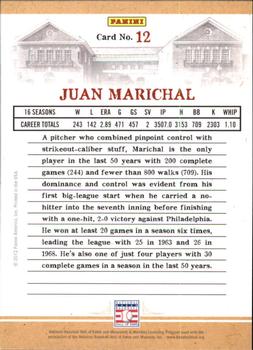 2012 Panini Cooperstown - Credentials #12 Juan Marichal Back
