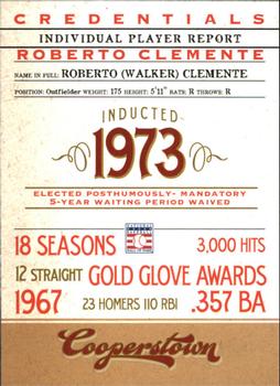 2012 Panini Cooperstown - Credentials #14 Roberto Clemente Front