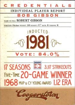2012 Panini Cooperstown - Credentials #16 Bob Gibson Front