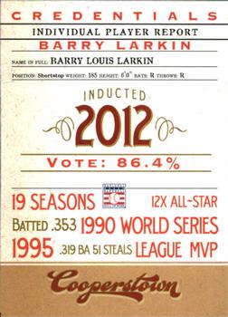 2012 Panini Cooperstown - Credentials #18 Barry Larkin Front