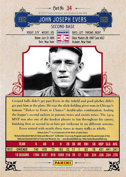 2012 Panini Cooperstown - Crystal Collection #34 Johnny Evers Back