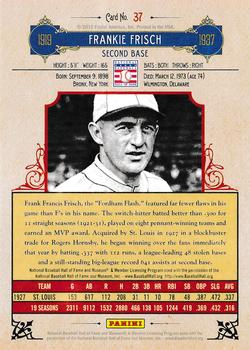 2012 Panini Cooperstown - Crystal Collection #37 Frankie Frisch Back