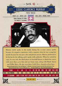 2012 Panini Cooperstown - Crystal Collection #43 Eddie Murray Back
