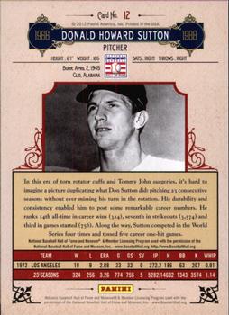 2012 Panini Cooperstown - Crystal Collection #12 Don Sutton Back