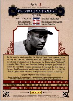 2012 Panini Cooperstown - Crystal Collection #18 Roberto Clemente Back