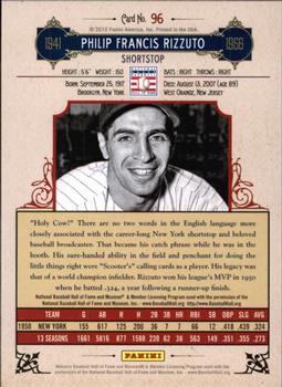 2012 Panini Cooperstown - Crystal Collection #96 Phil Rizzuto Back