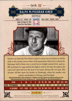 2012 Panini Cooperstown - Crystal Collection #132 Ralph Kiner Back
