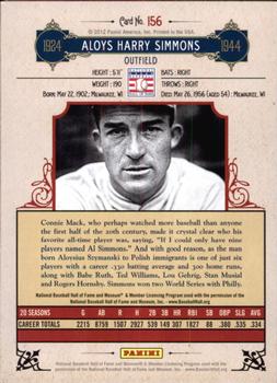 2012 Panini Cooperstown - Crystal Collection #156 Al Simmons Back
