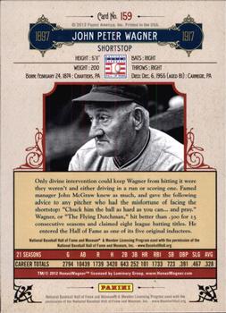 2012 Panini Cooperstown - Crystal Collection #159 Honus Wagner Back