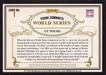 2012 Panini Cooperstown - Famous Moments #1 Cy Young Back