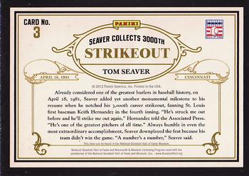 2012 Panini Cooperstown - Famous Moments #3 Tom Seaver Back