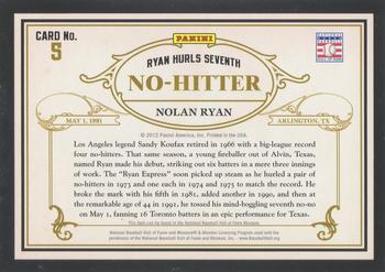 2012 Panini Cooperstown - Famous Moments #5 Nolan Ryan Back