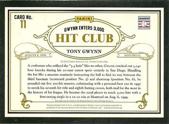 2012 Panini Cooperstown - Famous Moments #11 Tony Gwynn Back
