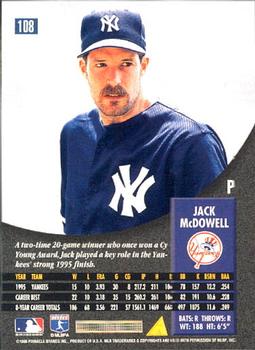 1996 Pinnacle #108 Jack McDowell Back