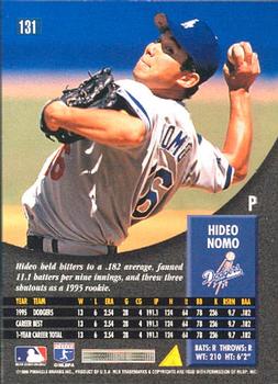 1996 Pinnacle #131 Hideo Nomo Back