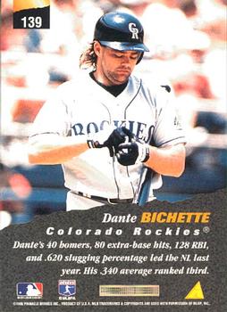 1996 Pinnacle #139 Dante Bichette Back