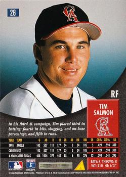 1996 Pinnacle #26 Tim Salmon Back