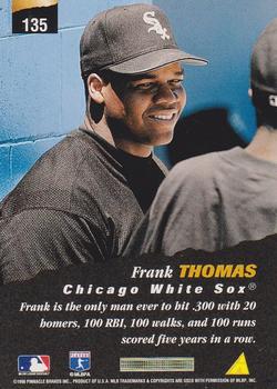 1996 Pinnacle #135 Frank Thomas Back