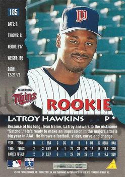 1996 Pinnacle #185 LaTroy Hawkins Back