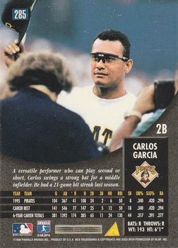 1996 Pinnacle #285 Carlos Garcia Back