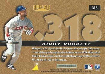 1996 Pinnacle #318 Kirby Puckett Back
