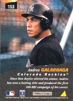 1996 Pinnacle #153 Andres Galarraga Back