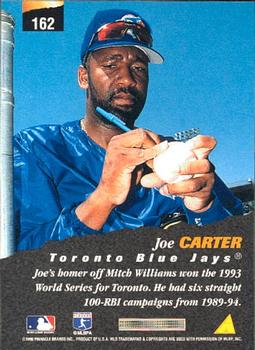 1996 Pinnacle #162 Joe Carter Back