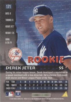1996 Pinnacle #171 Derek Jeter Back