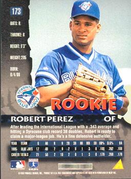 1996 Pinnacle #173 Robert Perez Back