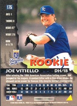 1996 Pinnacle #175 Joe Vitiello Back