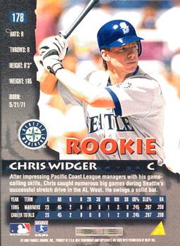 1996 Pinnacle #178 Chris Widger Back