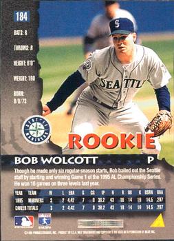 1996 Pinnacle #184 Bob Wolcott Back