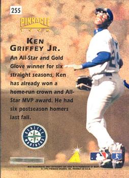 1996 Pinnacle #255 Ken Griffey Jr. Back