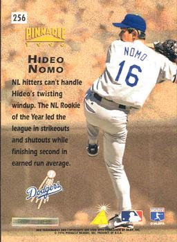 1996 Pinnacle #256 Hideo Nomo Back